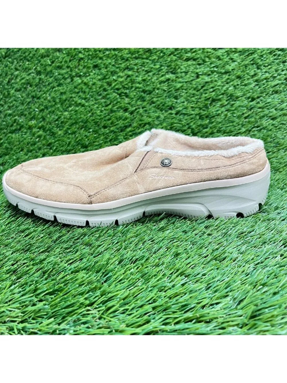Skechers Easy Going Latte Clog Womens Size 10 Tan Casual Comfort Mule Shoes
